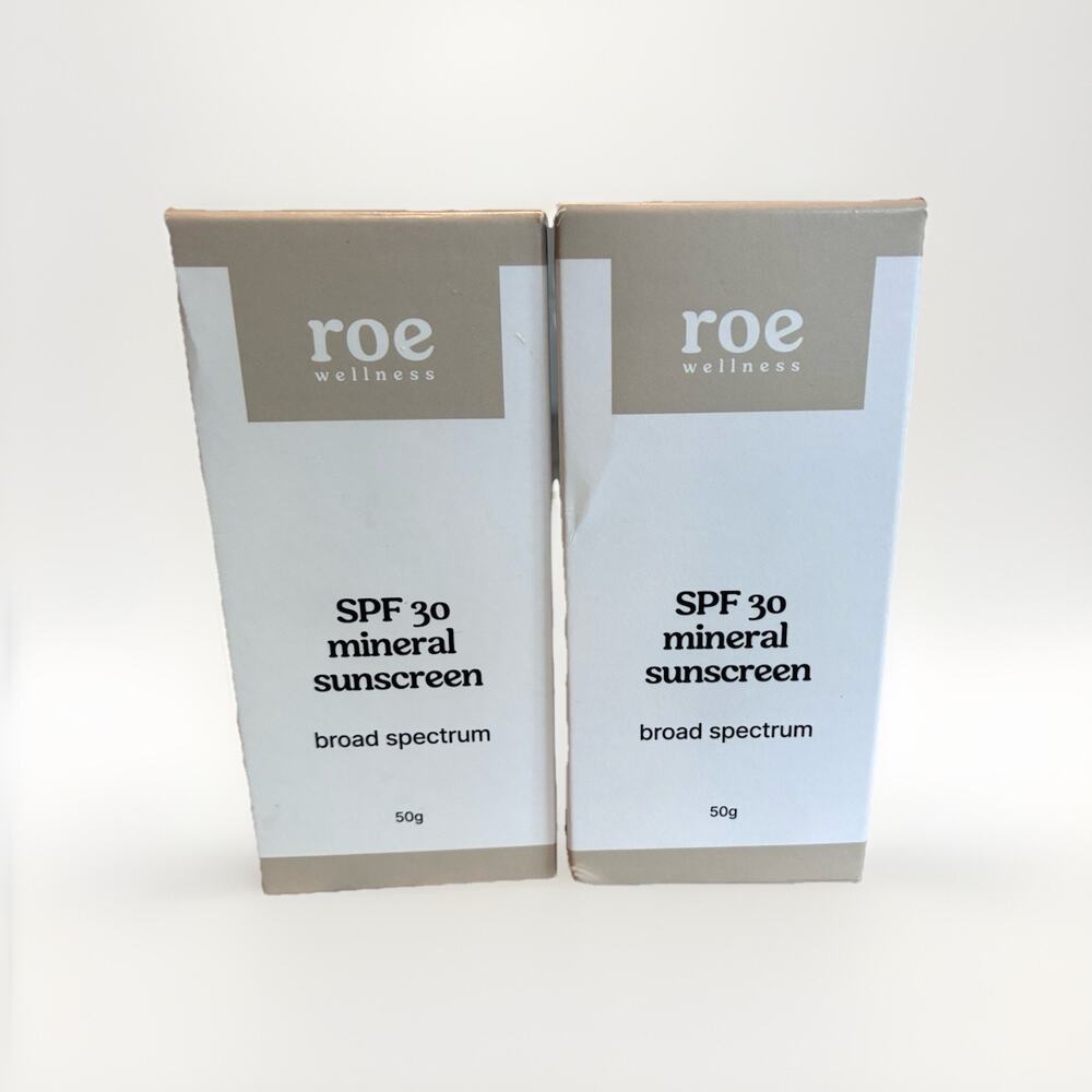 Lot of 2 Roe Wellness NIB SPF 30 Mineral Sunscreen Broad Spectrum